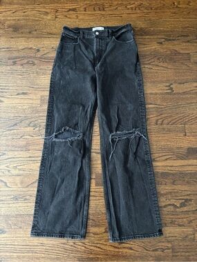 Abercrombie and Fitch Black High Rise 90s Relaxed Cotton Jean 6